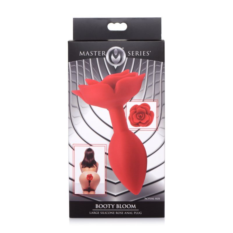Booty Bloom Silicone Rose Plug Large Red-AG613-RED-L