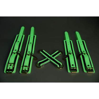 Kink In the Dark Glowing Hog Tie Set Fluro Green-AG622-GRN