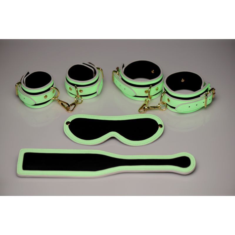 Kink In the Dark Glowing Bondage Set Fluro Green-AG623-GRN