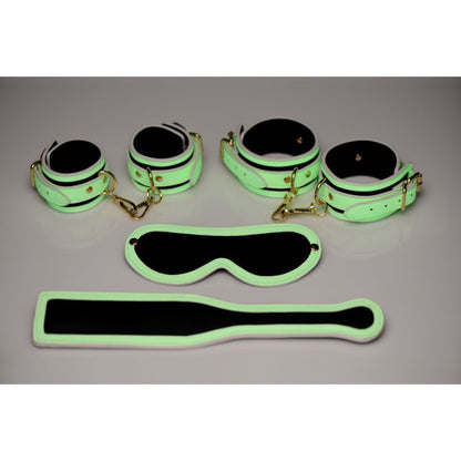 Kink In the Dark Glowing Bondage Set Fluro Green-AG623-GRN