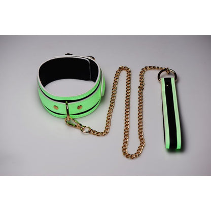 Kink in the Dark Glowing Collar and Lead Fluro Green-AG640-GRN