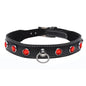 Bling Vixen Leather Choker w Red Rhinestones-AG800-RED