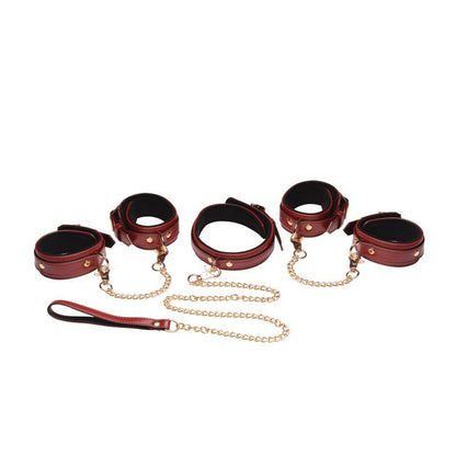 6 Pc Bondage Set Burgundy-AG883-BUR