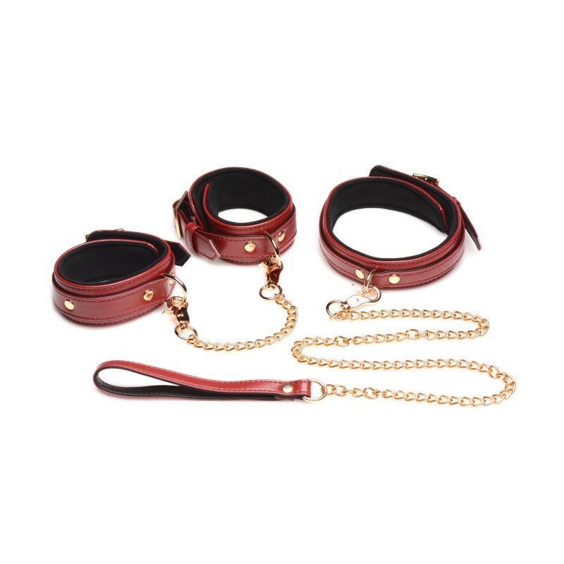 6 Pc Bondage Set Burgundy-AG883-BUR
