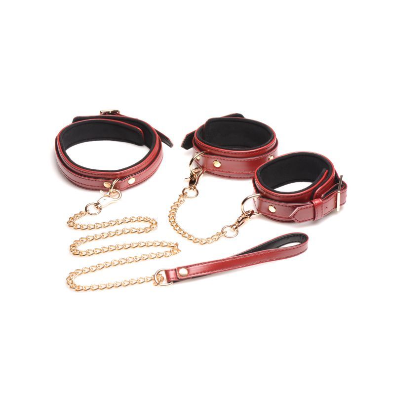 6 Pc Bondage Set Burgundy-AG883-BUR