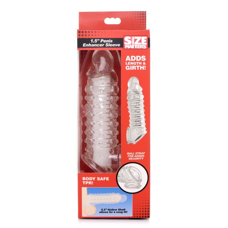 Penis Enhancer Sleeve 1.5in Clear-AG576-CLR