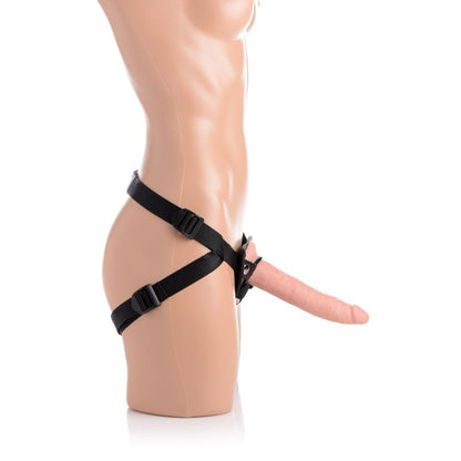 Charmed 7.5" Silicone Dildo w Harness Flesh-AG425-FLE