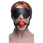 Blindfold Harness w Ball Gag-AG696-BLK