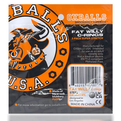 Fat Willy 3 Pc Jumbo Cockrings Orange-OX-3065-ORG