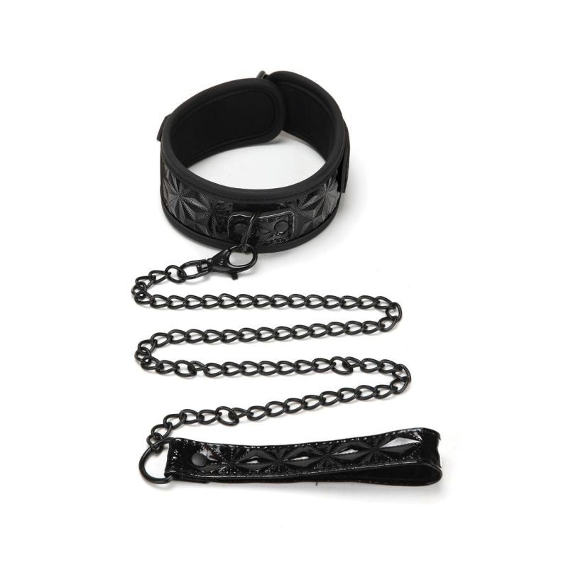 Whip Smart Diamond Collar and Leash Black-WS1002-BLK