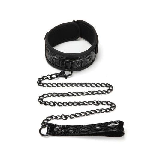 Whip Smart Diamond Collar and Leash Black-WS1002-BLK