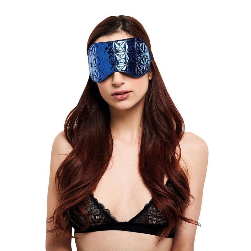 Whip Smart Diamond Blindfold Blue-WS1005-BLU