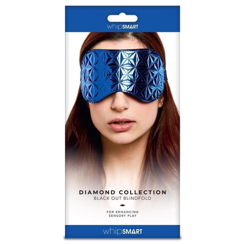 Whip Smart Diamond Blindfold Blue-WS1005-BLU