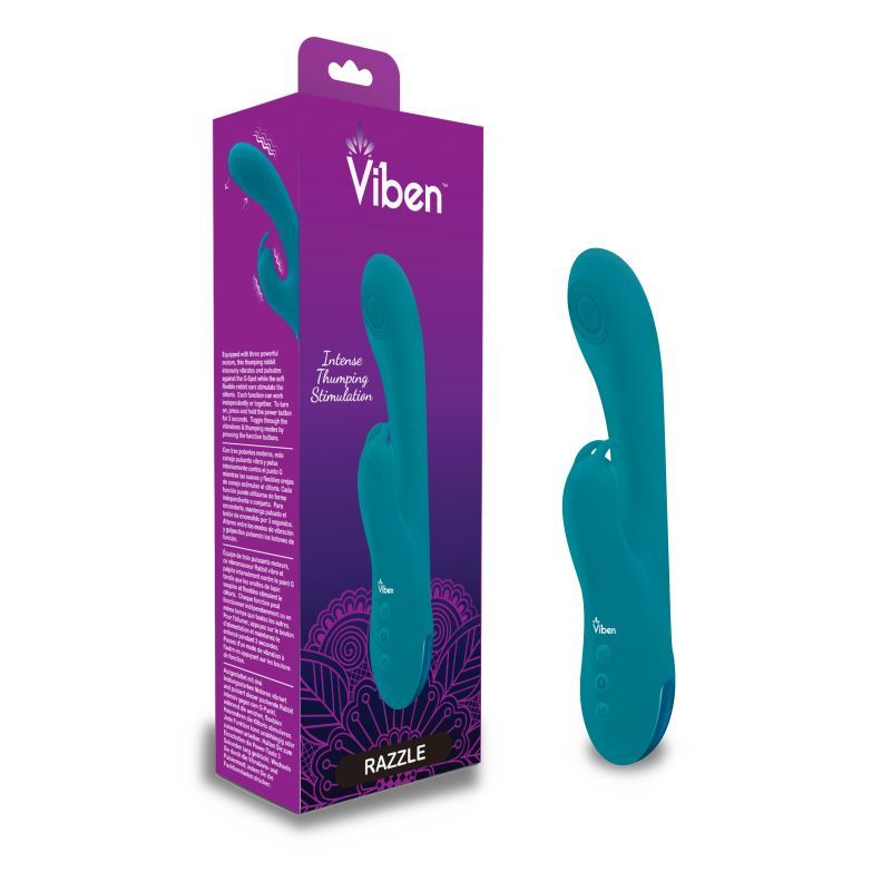 Viben Razzle Rechargeable Thumping Rabbit Ocean-VB-75005-OCEAN