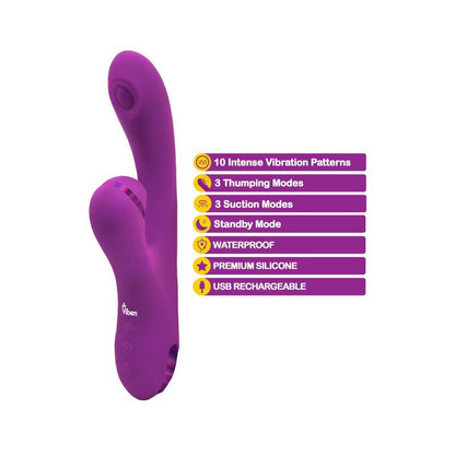 Viben Dazzle Rechargeable Thumping Rabbit Berry-VB-75006-BERRY