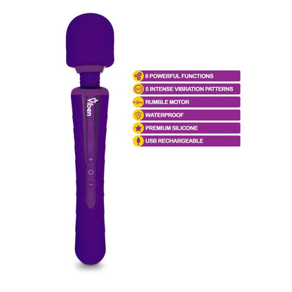 Viben Obsession Rechargeable Wand Massager Violet-VB-66100-VIO