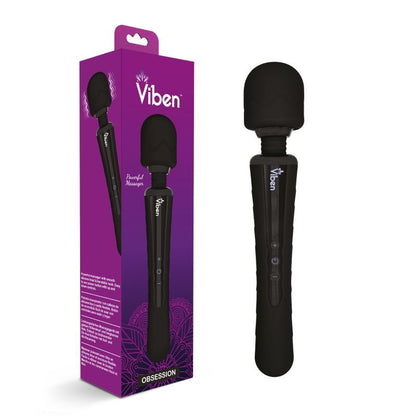 Viben Obsession Rechargeable Wand Massager Black-VB-66101-BLK