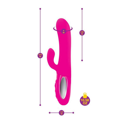 Viben Hypnotic Thrusting Rabbit Vibe w Swinging Clit Stim Hot Pink-VB-66107