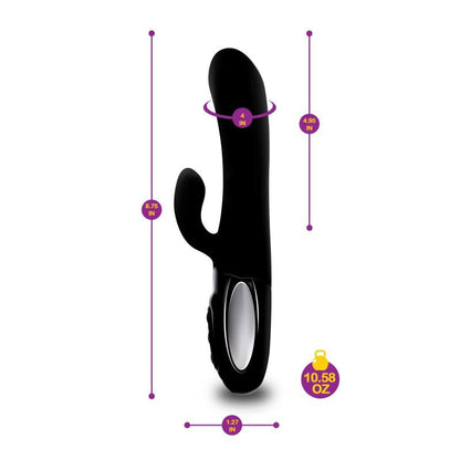 Viben Hypnotic Thrusting Rabbit Vibe w Swinging Clit Stim Black-VB-66108-BLK