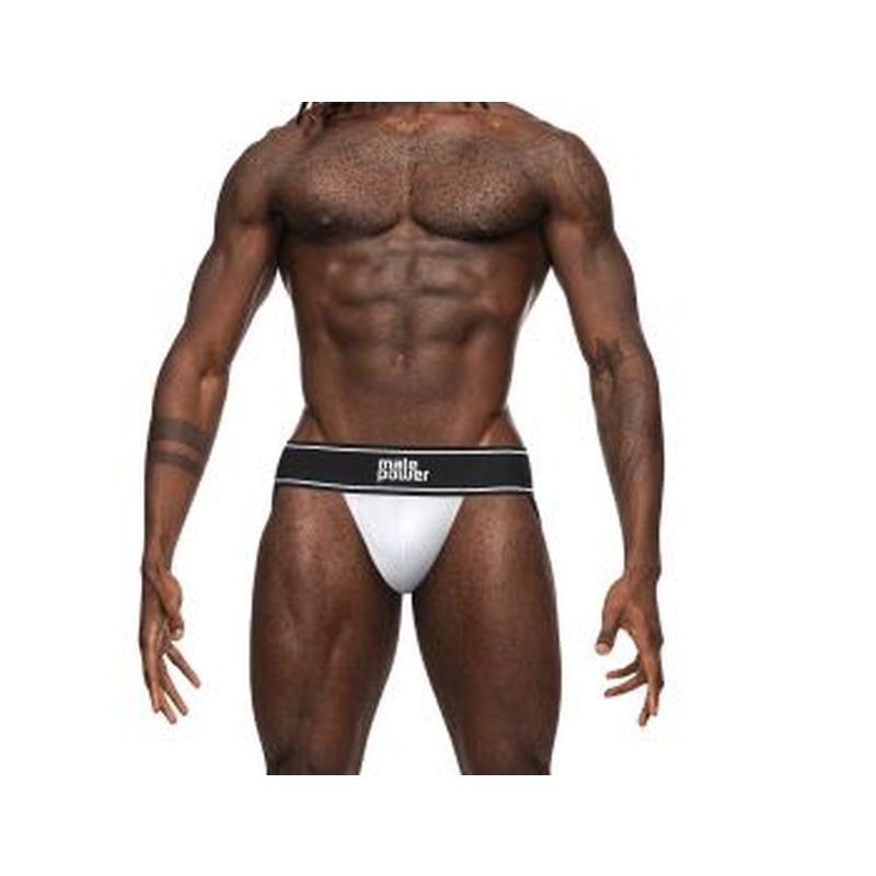 Male Power Modal Rib Jock White-390-275-WHT-S/M