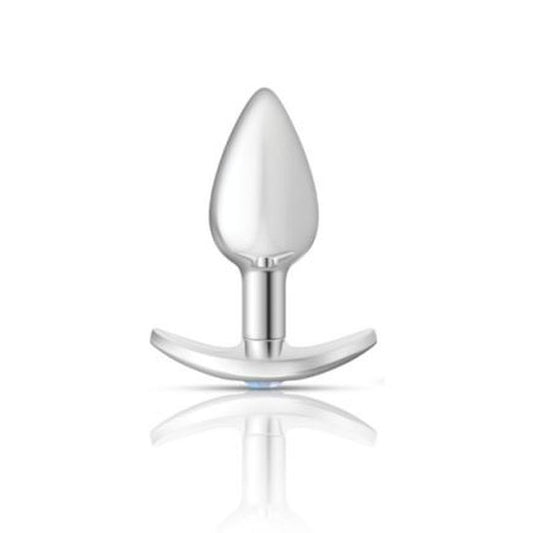 Cheeky Charms Silver Anchor Butt Plug w Clear and Pink Jewel Kit-VB-CC9140-S