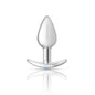 Cheeky Charms Silver Anchor Butt Plug w Clear and Pink Jewel Kit-VB-CC9140-S