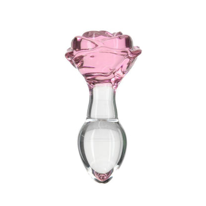 Pillow Talk Rosy Luxurious Glass Anal Plug w Clear Gem-38016