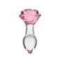 Pillow Talk Rosy Luxurious Glass Anal Plug w Clear Gem-38016