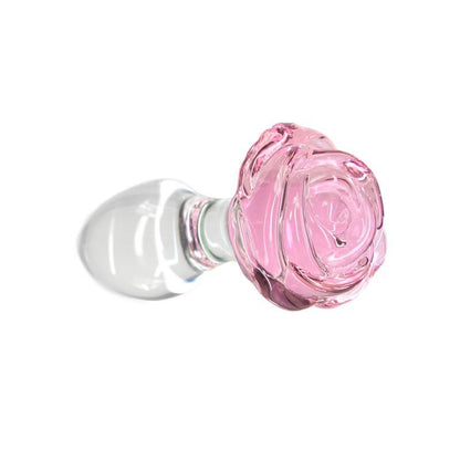 Pillow Talk Rosy Luxurious Glass Anal Plug w Clear Gem-38016