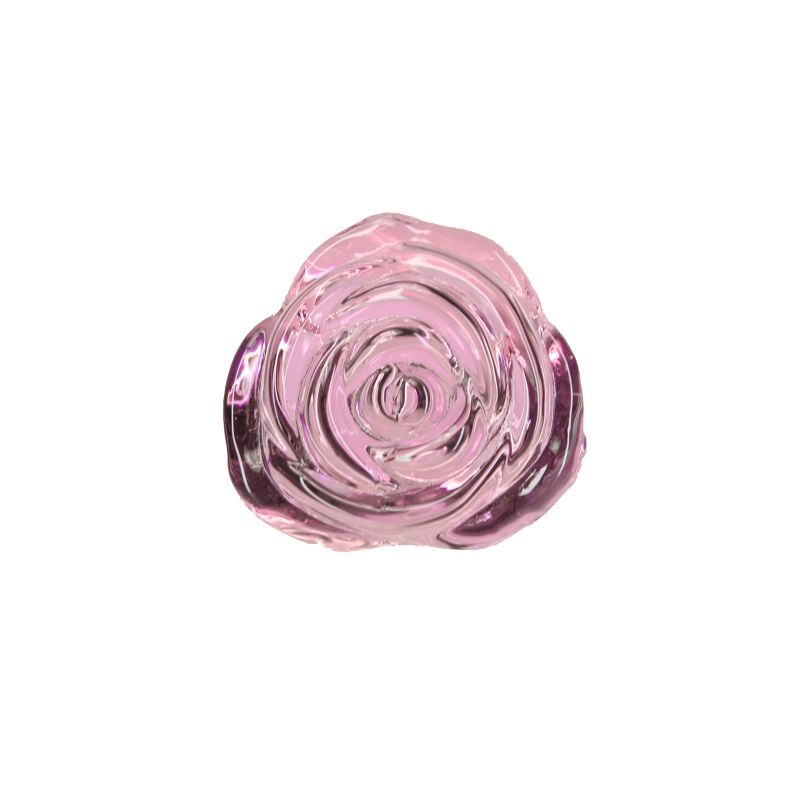 Pillow Talk Rosy Luxurious Glass Anal Plug w Clear Gem-38016