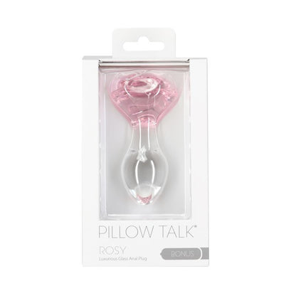 Pillow Talk Rosy Luxurious Glass Anal Plug w Clear Gem-38016