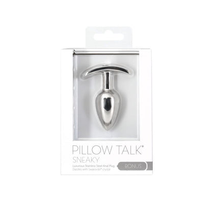 Pillow Talk Sneaky Luxurious Stainless Steel Anal Plug w Swarovski Crystal-36725