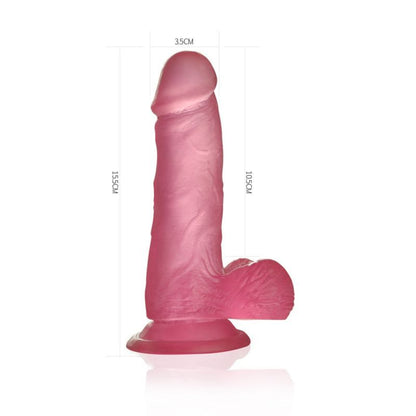Jelly Studs 6in Crystal Dildo Small Pink-LV3102-PNK
