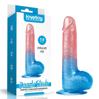 Dazzle Studs Dildo 7.5in Pink/Blue-LV318011-PNK/BLU