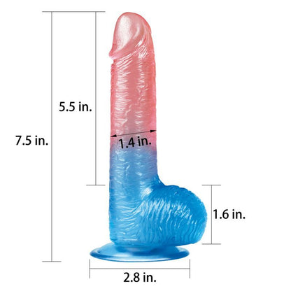 Dazzle Studs Dildo 7.5in Pink/Blue-LV318011-PNK/BLU