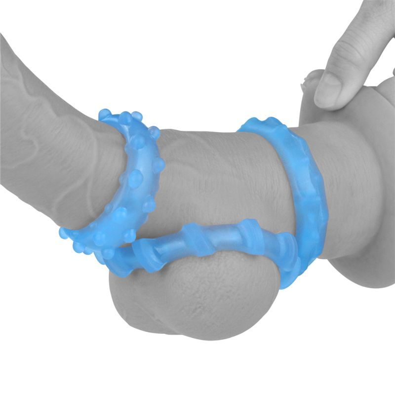 Lumino Play Penis Rings 3 Pc-LV343010-BLU