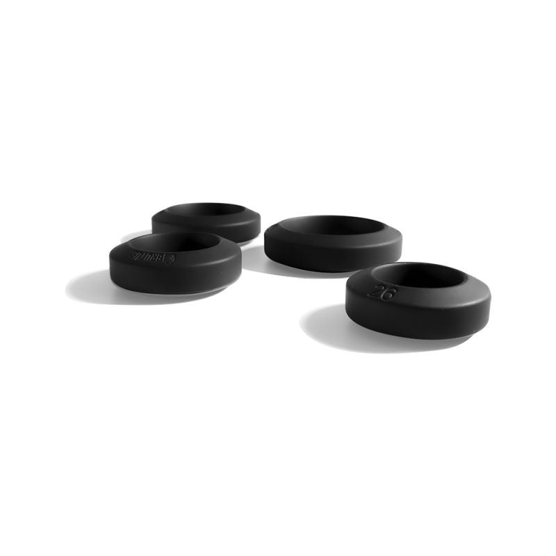 Brutus Big Bulge Silicone Cock Ring 4 Pc Set-139417-BLK
