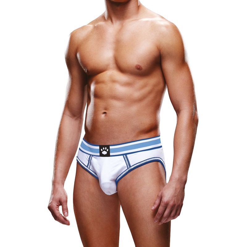 Prowler Open Back Brief White/Blue-PR002-WHT/BLU-S