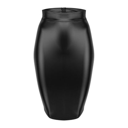 Power Wetlook Pencil Skirt w Long Zipper-F152.005-BLK-XXL