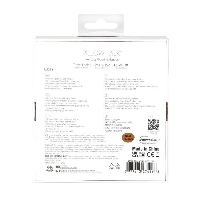 Pillow Talk Lusty Flickering Massager Pink-27416