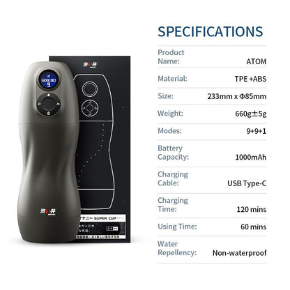 Atom Electronic Masturbator-AC02-BLK