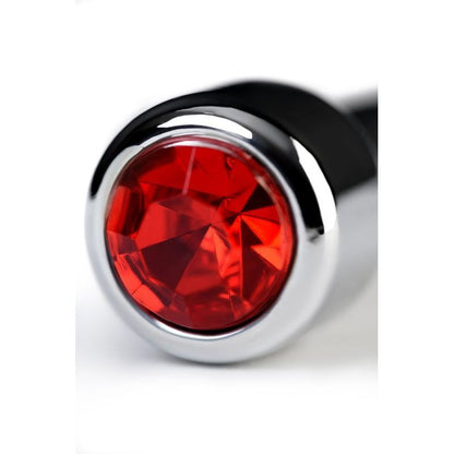 Silver Metal Urethral Plug w Ruby Rhinestone-717321