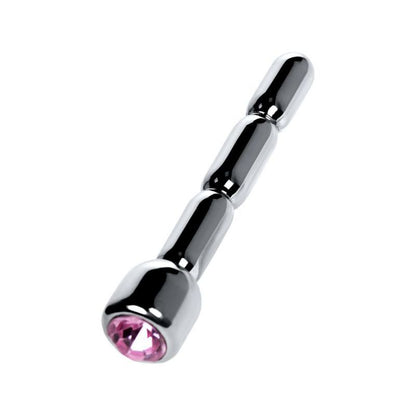 Silver Metal Urethral Plug w Ruby Rhinestone-717321