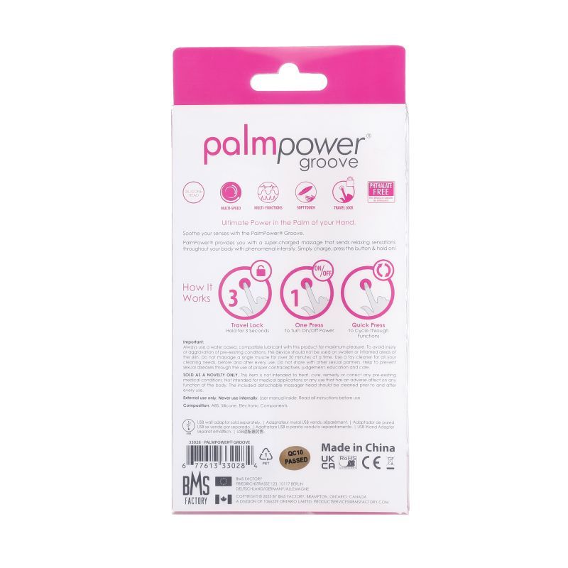 PalmPower Groove Mini Wand Fuchsia-33028