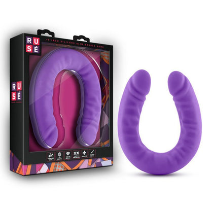Ruse Silicone Slim 18in Purple Double Dong-BL-32291