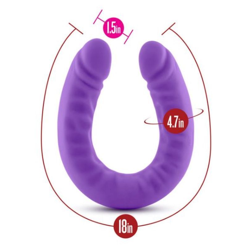 Ruse Silicone Slim 18in Purple Double Dong-BL-32291