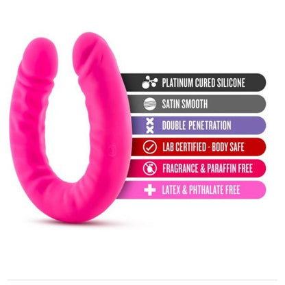 Ruse Silicone Slim 18in Hot Pink Double Dong-BL-32290