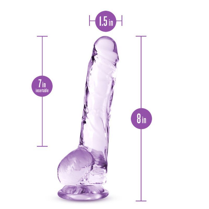 Naturally Yours 8" Crystaline Dildo Amethyst-BL-51501