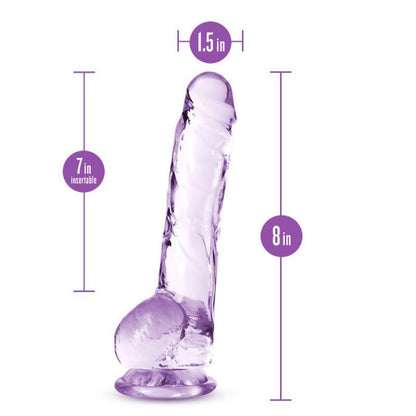 Naturally Yours 8" Crystaline Dildo Amethyst-BL-51501