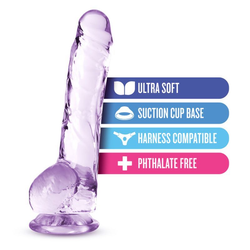 Naturally Yours 8" Crystaline Dildo Amethyst-BL-51501